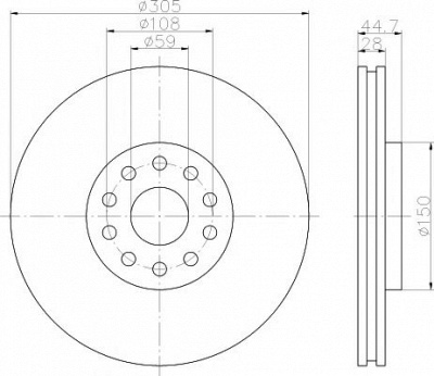 HELLA PAGID 8dd355108911 -  Тормозной диск